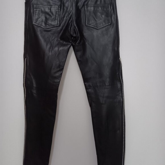 6126 by Lindsay Lohan NWT Hail Leather Skinny Leg Pants In Black - Small S - Picture 4 of 10